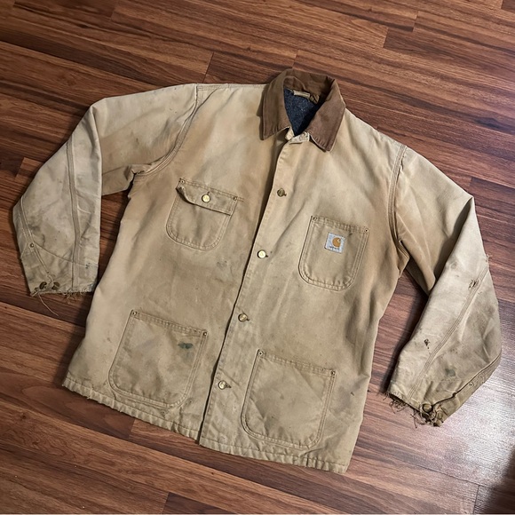 VTG 80’s Carhartt Distressed Blanket Lined Chore Jacket, Size: X-Large - Picture 2 of 15